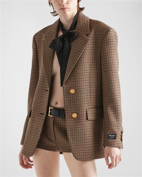 prada houndstooth jacket|Tobacco Single.